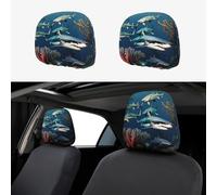 WXXWXD Sharks Under The Sea Lot de 2 housses pour appuie-tête de voiture, SUV, camion, camionnette, etc., pour améliorer le confort dans la voiture