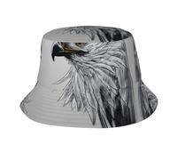 WXXWXD Sketching an eaglePrinted Adult Bucket hat, doux et confortable, léger et respirant, facile à transporter, adapté pour les activités de plein air. Noir
