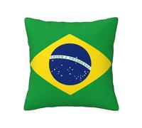 WXXWXD Taie d'oreiller imprimée drapeau brésilien, tissu doux et confortable, peut être utilisé comme taie d'oreiller décorative, coussin de salon canapé