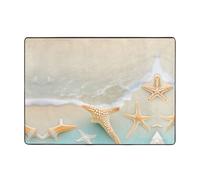 WXXWXD Tapis de sol imprimé étoile de mer de plage 203,2 x 147,3 cm, couverture de chevet pour chambre à coucher, tapis décoratif pour salle d'étu