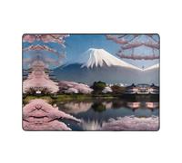 WXXWXD Tapis de sol imprimé Mont Fuji au début du printemps 203,2 x 147,3 cm, couverture de chevet pour chambre à coucher, tapis décoratif pour salle d'étude