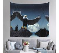 WXXWXD Tapisserie murale imprimée aigle sous les étoiles 129,5 x 152,4 cm pour décoration de salon/chambre/entrée
