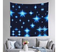 WXXWXD Tapisserie murale imprimée d'étoiles bleues de dessin animé 129,5 x 152,4 cm pour décoration de salon/chambre/entrée