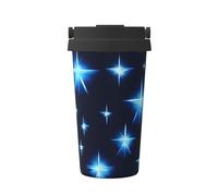 WXXWXD Tasse à café portable de grande capacité avec motif étoile bleue - 12 heures de conservation de la chaleur et du froid, adaptée pour les voitures, les bureaux, etc.