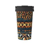 WXXWXD Tasse à café portable de grande capacité avec texture tribale africaine - 12 heures de conservation de la chaleur et de conservation du froid, convient pour les voitures, les bureaux, etc.