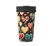 WXXWXD Tasse à café portable de grande capacité en forme de cœur - 12 heures de conservation de la chaleur et du froid, adaptée pour les voitures, les bureaux, etc.