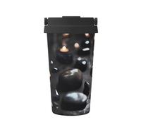 WXXWXD Tasse à café portable en pierre noire mystère de grande capacité - 12 heures de conservation de la chaleur et de conservation du froid, convient pour les voitures, les bureaux, etc.