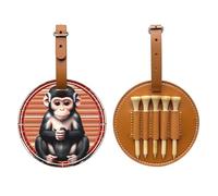 WXXWXD The Silent Monkey Sac de rangement pour tees de golf imprimé - Rangement portable, facile à organiser