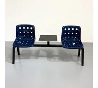 WXXZCE Bancs de Salle D'attente 2 Places avec Table Basse, Chaises de Réception, pour Les Espaces Détente Tels Que Les Cafés, Les Centres Commerciaux et Boutiques Vêtements(Blue)