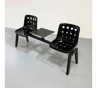 WXXZCE Bancs de Salle D'attente 2 Places avec Table Basse, Chaises de Réception, pour Les Espaces Détente Tels Que Les Cafés, Les Centres Commerciaux et Boutiques Vêtements(Black)