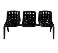 WXXZCE Bancs de Salle D'attente 3 Places, Chaises de Réception, Banc D'attente Airport, pour Bureaux, Centres Commerciaux, Salons, Cafés(Black)