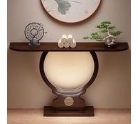 WXXZCE Meuble Console D'entrée en Bambou avec Bande Lumineuse LED, Console Couloir, Capacité de Charge de 100 Kg, Plateau Spacieux, Base Surélevée, Idéale pour Les Salons et Les Couloirs(100cm/39in)