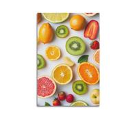 WXYZZB Impression sur toile abstraite minimaliste - Poster minimaliste avec agrumes frais et baies - 30 x 45 cm