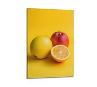 WXYZZB Impression sur toile abstraite minimaliste - Poster minimaliste de fruits avec des agrumes et des pommes vives pour décoration d'intérieur 30 x 45 cm