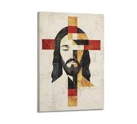 WXYZZB Magnifique album photo de famille moderne - Art mural sur toile - Poster cubiste de Jésus avec motif de croix pour les amateurs de chrétiens