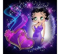WXZRU Kits de peinture diamant pour adultes, bricolage 5D carré complet, parfait pour la détente et la décoration murale de la maison Betty Boop 50x60cm Kj084