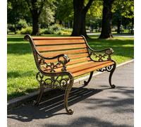 WXZXWXZX Banc de Jardin,Banquette Exterieur Vintage en Fer forgé | Structure en fonte, style européen élégant,pour porches, jardins et espaces extérieurs(Antique Bronze)