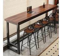 WXZXWXZX Table de Bar Haute Mange Debout Cuisine Comptoir Bar Console Table d'Appoint Étroite pour Salle à Manger Café Salon Petit Espace(Walnut,220x30x105cm)