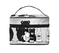 WXZYFP Adorable trousse de maquillage de voyage pour bouteille de lait, indispensable pour les amateurs de voyage en plein air, a une structure interne simple, noir, taille unique