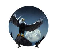 WXZYFP Assiette décorative en porcelaine anglaise Aigle sous les étoiles de 17,8 cm, peut être posée ou accrochée.
