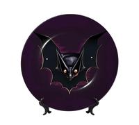 WXZYFP Assiette décorative en porcelaine anglaise noire de 25,4 cm, peut être posée ou accrochée.