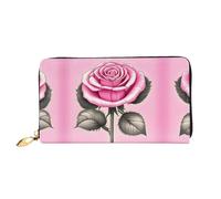 WXZYFP Beau portefeuille long en cuir rose rose, impression double face, matériau en cuir microfibre, unisexe, imperméable et durable