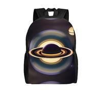 WXZYFP Beau sac à dos Saturn imprimé sur un seul côté, adapté pour les voyages, le sport, le travail, tissu imperméable, noir, taille unique