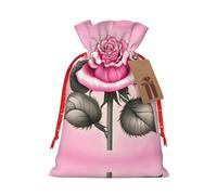 WXZYFP Beau sac cadeau rose en lin avec cordon de serrage, emballage cadeau de Noël, anniversaire, fête, facile à laver