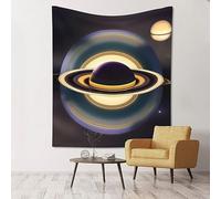 WXZYFP Belle tapisserie murale Saturne de 152,4 x 129,5 cm (verticale), adaptée pour une suspension murale, un pique-nique, une texture douce, facile à organiser