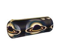 WXZYFP Belle trousse à crayons Saturn en cuir croisé respectueux de l'environnement, légère et portable, adaptée pour un usage quotidien.