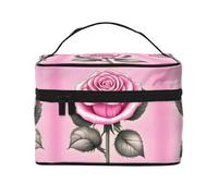 WXZYFP Belle trousse de maquillage de voyage rose rose, indispensable pour les amateurs de voyage en plein air, a une structure interne simple.