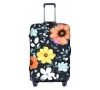 WXZYFP Belles fleurs colorées. La housse de protection pour la valise avec une impression unique double face vous aide à éviter de prendre la mauvaise valise pendant le voyage. Blanc, taille L