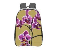 WXZYFP Belles orchidées. C'est un sac à dos transparent de 40,6 cm fabriqué en PVC transparent, adapté pour le travail, les voyages d'affaires et les voyages