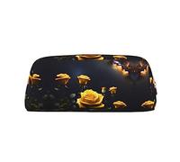 WXZYFP Belles roses jaunes. La trousse est fabriquée en cuir croisé (PVC), doublure 100 % polyester et impression plein écran