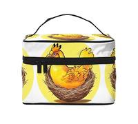 WXZYFP Bird's Nest Golden Chicken Travel Cosmetic Bag Indispensable pour les amateurs de voyage en plein air, a une structure interne simple.