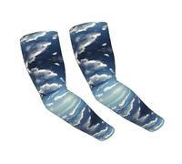 WXZYFP Bleu ciel et nuages blancs pour adulte - Les manchons de protection solaire en soie glacée pour adulte sont fabriqués en tissu de soie glacée hautement élastique, respirant et léger.