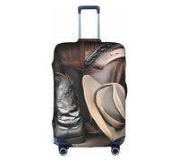 WXZYFP Bottes Western Cowboy Black Hat La housse de protection pour la valise avec une impression unique double face vous aide à éviter de prendre la mauvaise valise pendant le voyage., Blanc, L