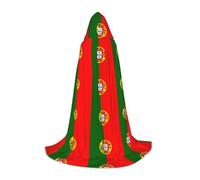 WXZYFP Cape à capuche drapeau portugais de taille moyenne pour adolescents, adaptée pour Halloween et les fêtes à thème, facile à laver et à entretenir.