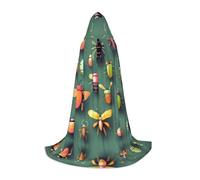 WXZYFP Cape à capuche Insect Atlas de taille moyenne pour adolescents, adaptée pour Halloween et les fêtes à thème, facile à laver et à entretenir.