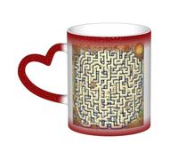 WXZYFP Carte au trésor du labyrinthe rouge. C'est une tasse à changement de couleur, noire pour le froid et blanc pour chaud, et plus durable après le lavage à la main. Pyjama à manches courtes pour