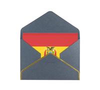 WXZYFP Carte de vœux en papier nacré avec drapeau de Bolivie noir et doré, le papier est épais et résistant, et il peut être ouvert et fermé en pliant.