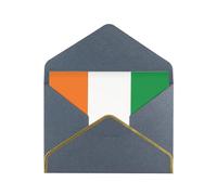 WXZYFP Carte de vœux en papier nacré avec drapeau de la Côte d'Ivoire, le papier est épais et résistant, et il peut être ouvert et fermé en le pliant.
