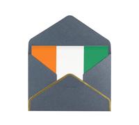 WXZYFP Carte de vœux en papier nacré avec drapeau de la Côte d'Ivoire - Papier épais et résistant - Peut être ouvert et fermé par pliage.