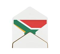 WXZYFP Carte de vœux en papier nacré avec drapeau de l'Afrique du Sud, le papier est épais et résistant, et il peut être ouvert et fermé en le pliant.
