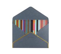 WXZYFP Carte de vœux en papier nacré avec lignes verticales irrégulières, le papier est épais et résistant, et il peut être ouvert et fermé en le pliant.