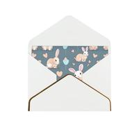 WXZYFP Carte de vœux en papier nacré avec un joli lapin blanc doré, le papier est épais et résistant, et il peut être ouvert et fermé en le pliant.