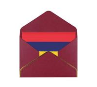 WXZYFP Carte de vœux en papier nacré rouge foncé avec bord doré drapeau de l'île Maurice, le papier est épais et résistant, et il peut être ouvert et fermé par pliage.