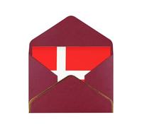 WXZYFP Carte de vœux en papier nacré rouge foncé avec drapeau danois du Danemark, le papier est épais et résistant, et il peut être ouvert et fermé en pliant.