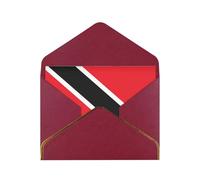 WXZYFP Carte de vœux en papier nacré rouge foncé avec drapeau de la Trinité-et-Tobago, le papier est épais et résistant, et il peut être ouvert et fermé par pliage.