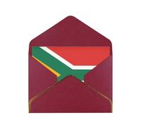 WXZYFP Carte de vœux en papier nacré rouge foncé avec drapeau de l'Afrique du Sud, le papier est épais et résistant, et il peut être ouvert et fermé en le pliant.